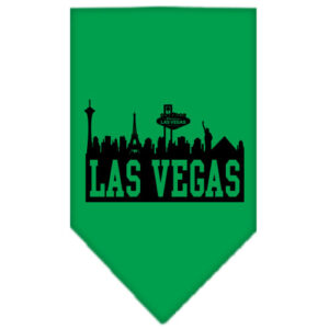 Las Vegas Skyline Screen Print Bandana Emerald Green Small