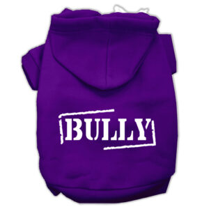 Bully Screen Printed Pet Hoodies Purple Size Xs (8)