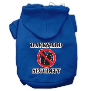 Backyard Security Screen Print Pet Hoodies Blue Xl (16)