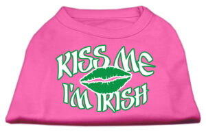 Kiss Me I'm Irish Screen Print Shirt Bright Pink Xxl