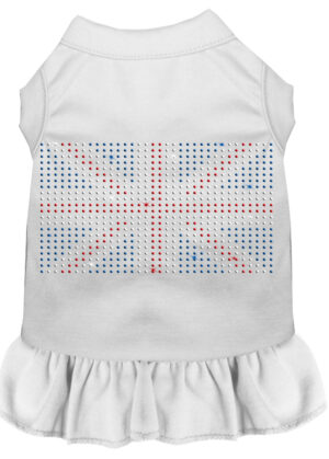 Rhinestone British Flag Dress White Med