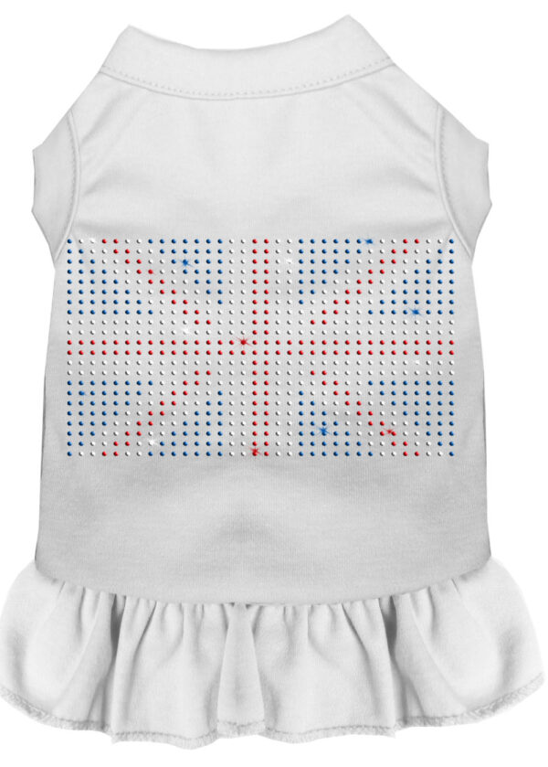 Rhinestone British Flag Dress White Med