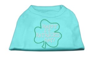 Happy St Patrick's Day Rhinestone Shirts Aqua Xl