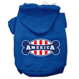 Bonely In America Screen Print Pet Hoodies Blue Size Xxl (18)