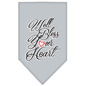 Well Bless Your Heart Screen Print Bandana Grey Small