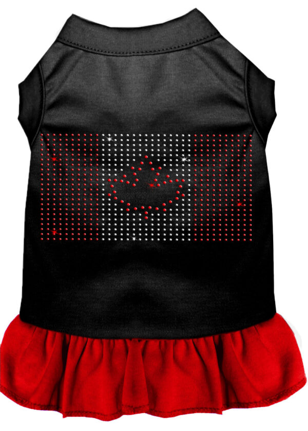 Rhinestone Canadian Flag Dress Black With Red Xs