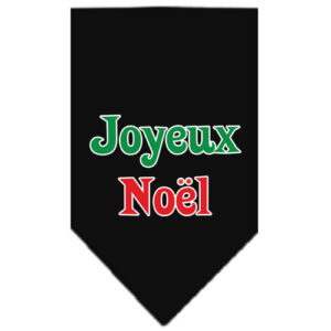 Joyeux Noel Screen Print Bandana Black Small