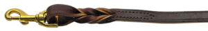 Twist Leather Dog Leash Burgundy 6 Ft Long, 3/8'' Wide