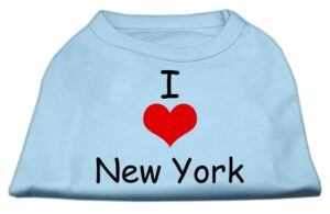 I Love New York Screen Print Shirts Baby Blue Xs