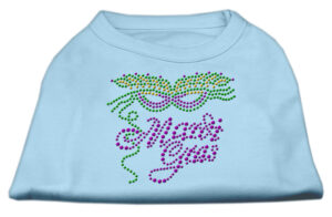 Mardi Gras Rhinestud Shirt Baby Blue Xs