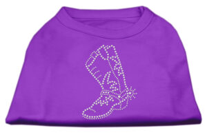 Rhinestone Boot Shirts Purple Xxl