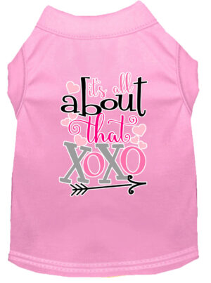All About That Xoxo Screen Print Dog Shirt Light Pink Xxl