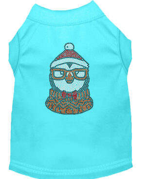 Hipster Penguin Rhinestone Dog Shirt Aqua Xl (16)
