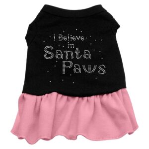 Santa Paws Rhinestone Dress Black With Pink Xxl