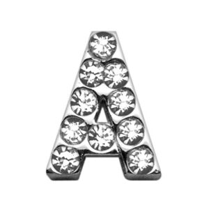 3/4" (18mm) Clear Letter Sliding Charms A