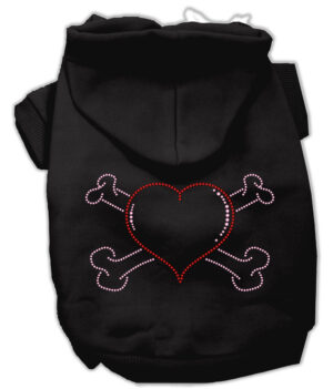Heart And Crossbones Hoodies Black S (10)
