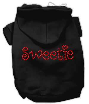 Sweetie Rhinestone Hoodies Black Xs (8)