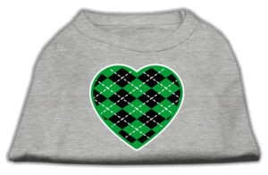 Argyle Heart Green Screen Print Shirt Grey Xxxl (20)