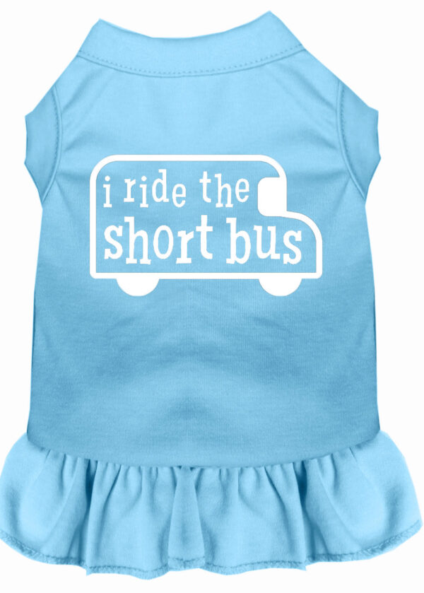 I Ride The Short Bus Screen Print Dress Baby Blue Xxl (18)