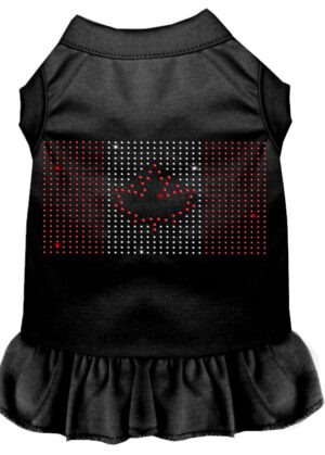 Rhinestone Canadian Flag Dress Black Xxl