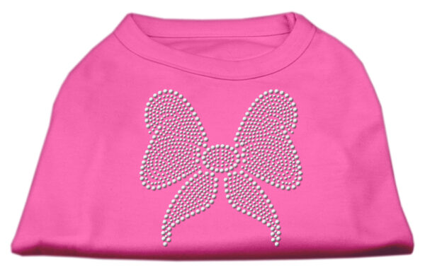 Rhinestone Bow Shirts Bright Pink Xxxl(20)