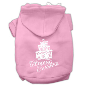 Wedding Crasher Screen Print Pet Hoodies Light Pink Size Med (12)