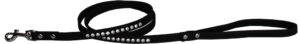Clear Jewel Pet Leash 1/2" Wide X 6' Long Black