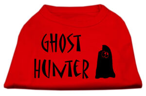 Ghost Hunter Screen Print Shirt Red With Black Lettering Xl