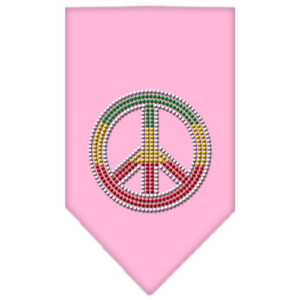 Rasta Peace Rhinestone Bandana Light Pink Small