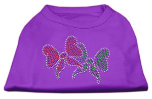 Christmas Bows Rhinestone Shirt Purple Xl