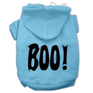 Boo! Screen Print Pet Hoodies Baby Blue Size Med (12)