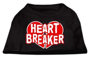 Heart Breaker Screen Print Shirt Black  Xs
