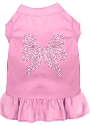 Rhinestone Bow Dress Light Pink Xxl