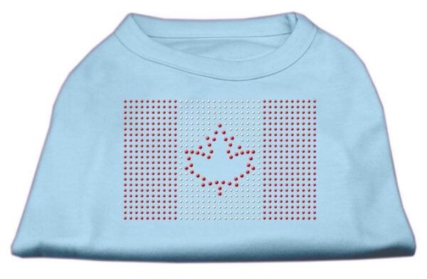 Canadian Flag Rhinestone Shirts Baby Blue S