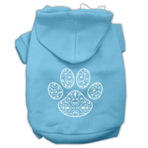 Henna Paw Screen Print Pet Hoodies Baby Blue Size Xxxl (20)