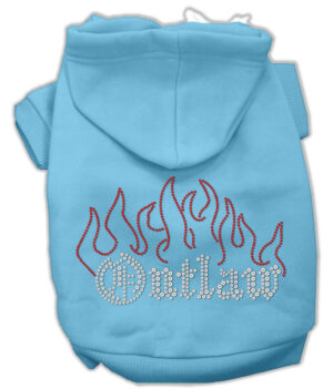 Outlaw Rhinestone Hoodies Baby Blue Xxxl(20)
