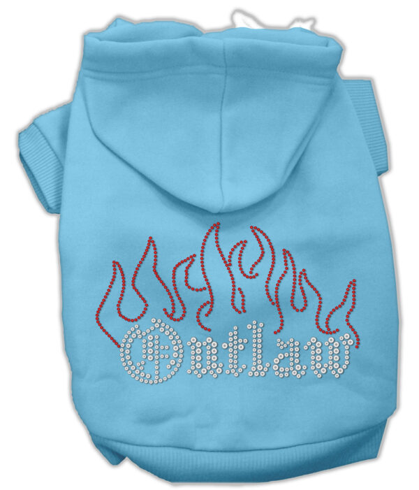 Outlaw Rhinestone Hoodies Baby Blue Xxxl(20)