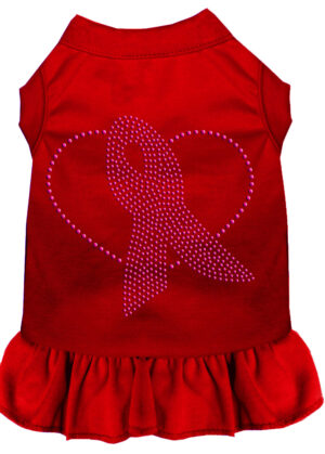 Pink Ribbon Rhinestone Dress Red Xl