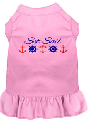 Set Sail Embroidered Dog Dress Light Pink Xxl