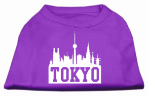 Tokyo Skyline Screen Print Shirt Purple Xxxl