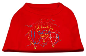 Hot Air Balloon Rhinestone Shirts Red Xl