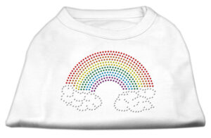 Rhinestone Rainbow Shirts White Xxl