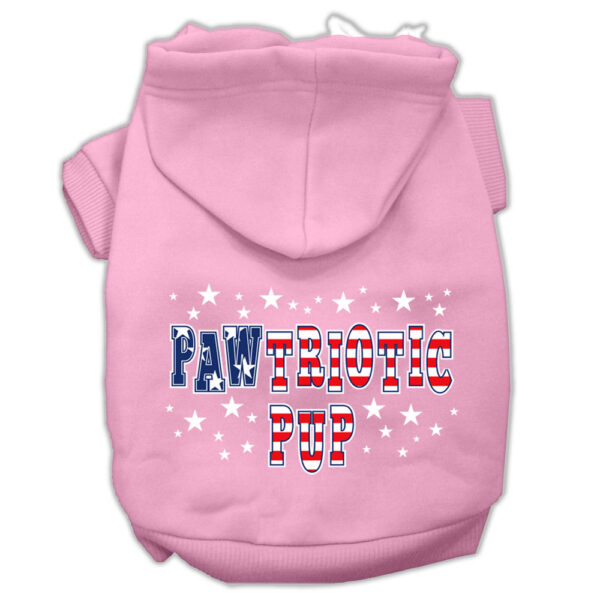 Pawtriotic Pup Screen Print Pet Hoodies Light Pink Xxl (18)