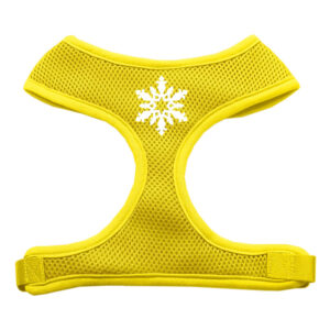 Snowflake Design Soft Mesh Pet Harness Yellow Small