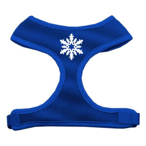 Snowflake Design Soft Mesh Pet Harness Blue Small