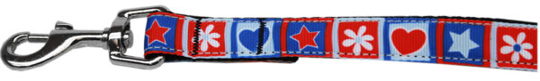 Stars And Hearts Nylon Pet Leash 3/8in By 6ft