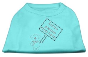 Santa Stop Here Shirts Aqua Xxxl