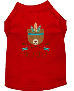 Wild Child Embroidered Dog Shirt Red Xl (16)