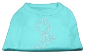 Rhinestone Boot Shirts Aqua Xxxl