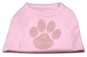 Orange Paw Rhinestud Shirts Light Pink Xl